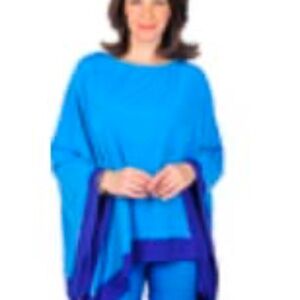 PONCHO, JERSEY, NAVY & ROYAL BLUE, ONE SIZE, CANADIAN MADE!, ARTIZAN BY ROBIN